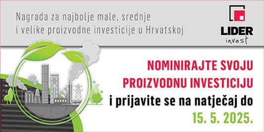 Poziv za prijavu na natječaj:  Lider invest: Natječaj za odabir najboljih proizvodnih investicija otvoren je do 15.5.